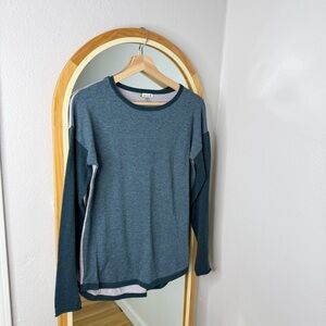 Smartwool blue and gray colorblock wool blend sweater